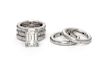 A Collection of White Gold and Diamond Rings,