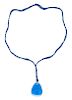 A Blue Pressed Glass 'Cerises' Pendant and Silk Necklace, Lalique, Circa 1920,