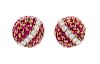 A Pair of Yellow Gold, Platinum, Ruby and Diamond Bombe Earclips, Van Cleef & Arpels, New York,