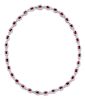 An 18 Karat White Gold, Ruby and Diamond Necklace,