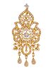 An 18 Karat Yellow Gold and Diamond Pendant,