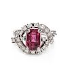 A Platinum, White Gold, Ruby and Diamond Ring,