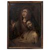 VICENTE DE ALANÍS (SEVILLA, SPAIN, 18TH CENTURY). MATER DOLOROSA. Oil on canvas mounted on wood. Signed.. With data stamped on the reverse, probably f