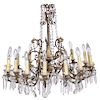CHANDELIER. FRANCE, CIRCA 1900. Louis XV Style. Bronze and cut-glass chandelier. 