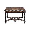 CONSOLE. BEGINNING OF THE 20TH CENTURY. Hollandaise Style. Carved wood console with central drawer. Decorated with flower, acanthus and bird marqueter