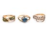 A Collection of Rose Gold and Diamond Rings,
