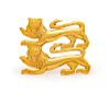 A 22 Karat Yellow Gold Lion Motif Brooch,