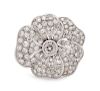 A Platinum and Diamond Flower Motif Brooch,