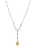 A 14 Karat Bicolor Gold, Diamond and Colored Diamond Necklace,