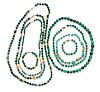 A Collection of Malachite and Glass Beads,