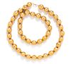 A 14 Karat Yellow Gold Bead Necklace,