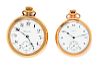 A Collection of Yellow Gold Filled Open Face Pocket Watches,