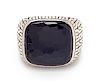 A Sterling Silver and Onyx 'Classic Chain' Ring, John Hardy,