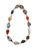 A Silver, Gemstone and Hardstone Necklace,