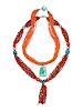 A Collection of Sterling Silver, Coral and Turquoise Bead Necklaces,