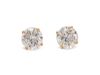 A Pair of 14 Karat Yellow Gold and Diamond Stud Earrings,