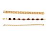 A Collection of Yellow Gold Bracelets,