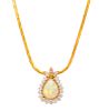 A Yellow Gold, Opal and Diamond Pendant/Necklace,