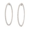 A Pair of White Gold and Diamond Hoop Earrings,
