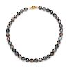 An 18 Karat Yellow Gold and Cultured Tahitian Pearl Necklace,