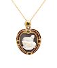 An Antique Yellow Gold, Cameo and Polychrome Enamel Pendant/Necklace,