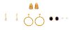 A Collection of Yellow Gold Earrings,