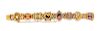 A 14 Karat Yellow Gold and Multigem Slide Bracelet,