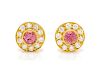 A Pair of 18 Karat Yellow Gold, Pink Tourmaline and Diamond Earrings, Tiffany & Co.,
