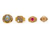 A Collection of 10 Karat Yellow Gold Rings,
