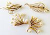 Group of Four 14K & Pearl Brooches