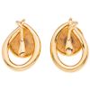TANE 18K yellow gold pair of earrings.