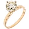 A diamond 18K yellow gold solitaire ring.