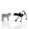 TWO FARM ANIMAL CERAMIC FIGURINES, COW AND SHEEP