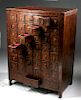 Late 19th C. Chinese Wood & Brass Apothecary Chest