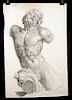 Italian Drawing of Mannerist/Baroque Statue - 1822