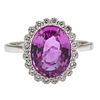 A.G.T.A. Certified Natural Pink Sapphire in Platinum with Diamonds 