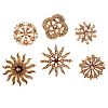Brooches in 10 and 14 Karat Gold with Diamonds 