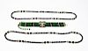 Costume Black Green Beaded Necklaces, 3