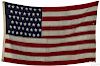 American flag, 1908-1912, with forty-six stars, 29'' x 46''.