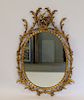 Antique Rococo Carved Giltwood Mirror.