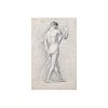 19th Century Italian School Ink on Paper "Male Nud