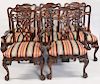 Finely Carved Set Of 8 Mahogany Chippendale