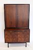 MIDCENTURY. Rosewood 2 Piece Cabinet / Bookcase.