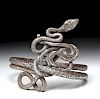 Viking Silver Bracelet - Coiled Snake, 153.1 grams