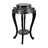Antique Chinese Black Lacquered Pedestal Stand
