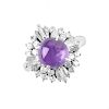 Purple Sapphire, Diamond and Platinum Ring