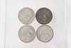 8 Reales. México: 1852, 1863, 1869 y 1894. Monedas, en plata, 38 mm. piezas: 4.