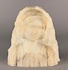 Alabaster Bust of a Young Girl