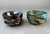 Two Herb A. Thomas Studio Glass Bowls, Modern