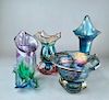 Four Modern Studio Glass Vases